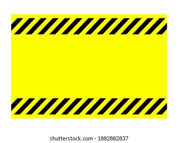 Warning yellow sign template with black stripes