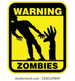 Warning, zombie outbreak, restricted area, sign vector