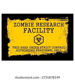 Aviso, Zombie Research Facility, vetor de sinal