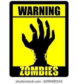  Aviso, zumbis, sinal e rótulo vetor