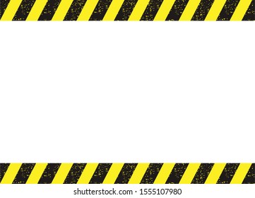 Warning zone pattern in front of white background. Black and yellow police stripe Vector illustration design