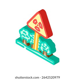 warning zone radioactive pollution isometric icon vector. warning zone radioactive pollution sign. isolated symbol illustration