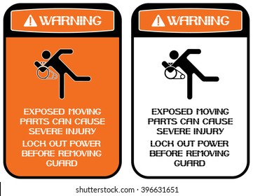 Warning.Lock out power before removing guard.
Exposed moving parts can cause severe injury.