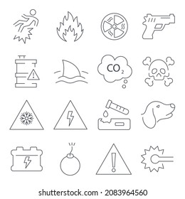 Warnhinweise Symbol Set.Warnings Pack-Vektorelemente für Infografiken