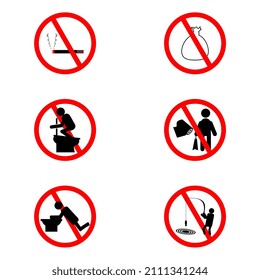 warnings not to do in public places, toilets, toilets, etc.