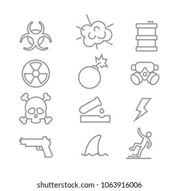 Warnings Related Vector Line Icons
