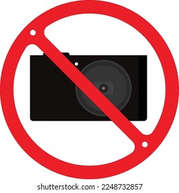 Warnings or signs or instructions no camera, with no corner frame and two small circles