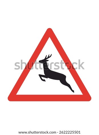 It warns that deer or other wild animals may cross the road in this area.