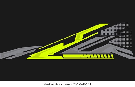 Warp Car Decal Design Vector, Stylish Sports Background With Geometric Sharp Shapes