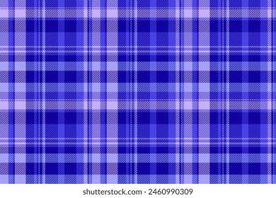 Warp fabric seamless vector, folk pattern plaid tartan. Shirt texture background check textile in indigo and blue colors.