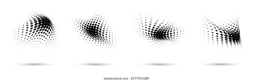 warp halftone gradient textures with shadows