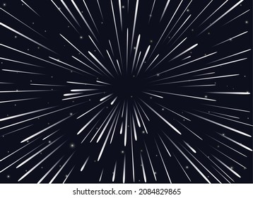 Warp speed in space vector illustration