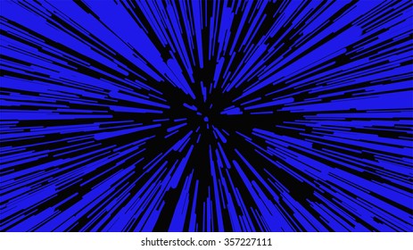 Warp stars vector abstract background. Ray galaxy, flare and light, vector illustration.