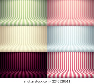 warp stripped backgrounds in set various colors