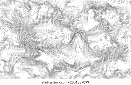 The warp and weft, fisherman rope net vector, fragile with broken threads and frayed edge background, Distorted the time-space curvature, vector illustration.	