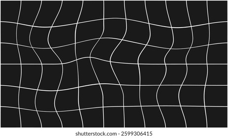 Warped 3D Grid Mesh Digital Pattern