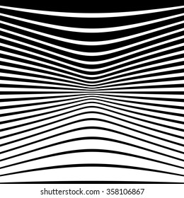 Warped, distorted lines abstract monochrome pattern / background. For your designs