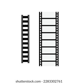 Warped film strip with wavy style, with film frame number and details. Film strip realistic isolated vector image
