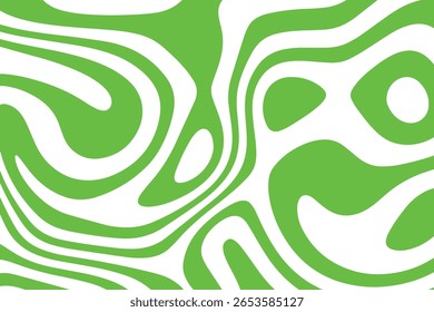 Warped Green and white lines creating an optical illusion, can be used for album art, web design, or posters