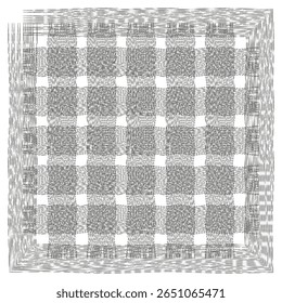 Padrão de grade distorcido. Malha de linha dinâmica. Vetor quadrado hipnótico. Estrutura vibrante.