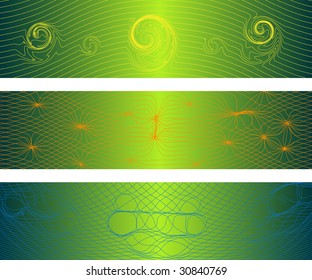 Warped Lines Banners  (all stroke widths are editable)