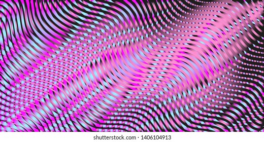 Warped lines colorful gradient digital btexture. Contemporary creative template with wavy stripes. Curly stripes fantasy cute background. Candy colors.