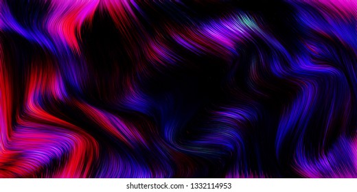 Warped lines colorful vector abstract background. Contemporary creative template with wavy stripes. Curly stripes fantasy dark texture. 