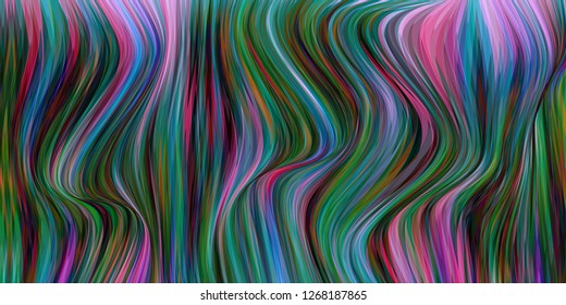 Warped lines colorful vector background. Modern abstract creative backdrop with multicolor stripes. Curly stripes surreal texture.