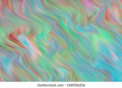 Warped lines colorful vector background. Contemporary creative template with wavy stripes. Curly stripes fantasy cute texture. Optical effect. Abstract surreal composition