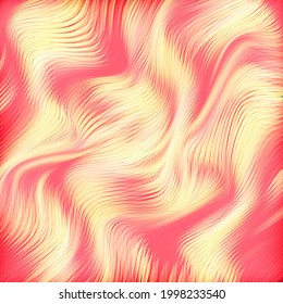 Warped lines colorful vector background. Contemporary creative template with wavy stripes. Curly stripes fantasy cute texture. Candy colors. 