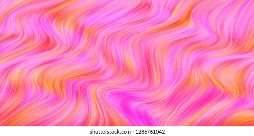 Warped lines pink vector background. Contemporary creative template with wavy stripes. Curly stripes fantasy cute texture. Candy colors. 
