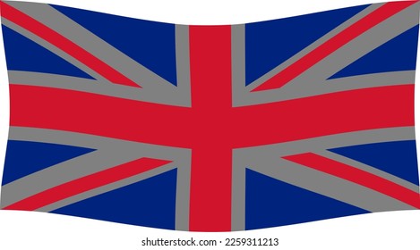 warped metallic union jack flag of the united kingdom