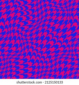 Warped optical houndstooth pattern. Vector seamless pattern