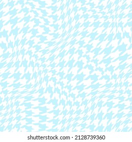 Warped optical houndstooth pattern. Vector seamless pattern