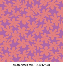 Warped smiling flower pattern. vector seamless pattern