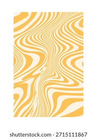 Warped Wave Background Vector Art - 70s Aesthetic Vertical Trippy Illustration.