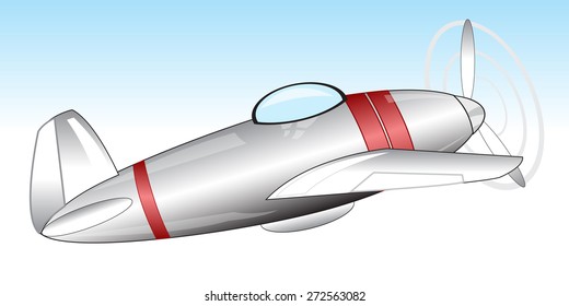 The Warplane flies in the sky.Vector illustration 