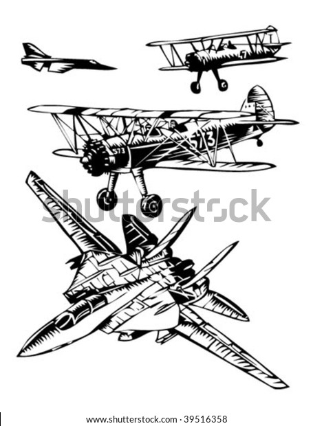 Warplanes Illustration Stock Vector (Royalty Free) 39516358 | Shutterstock