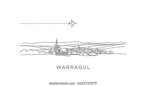 Waragul com Austrália Outline Airplane Travel.
