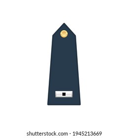 Warrant Officer 1 WO1 Rank In Armed Forces Isolated Military Stripe. Vector US Army Symbol Of Marine Corps, U.S. Navy And Coast Guard. Ranking Below Commissioned And Above Noncommissioned Officer