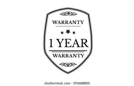 warranty 1 year icon vector