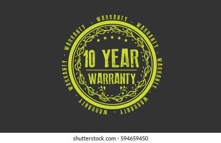 warranty 10 year  icon vector