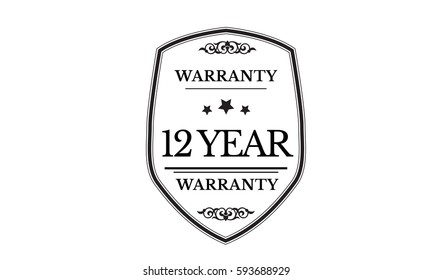 warranty 12 year icon vector