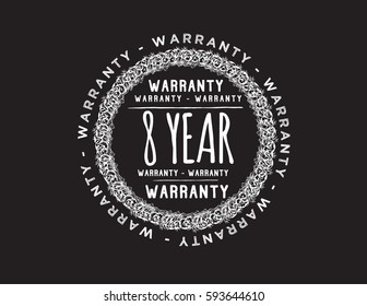 warranty 8 year icon vector