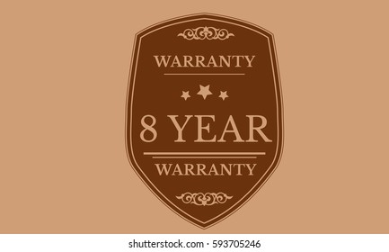 warranty 8 year icon vector