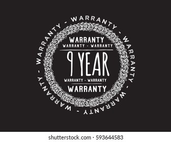 warranty 9 year icon vector