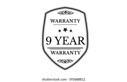 warranty 9 year icon vector