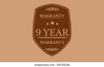 warranty 9 year icon vector