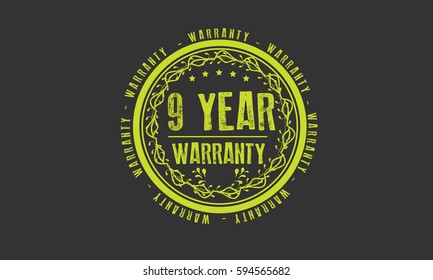 warranty 9 year  icon vector