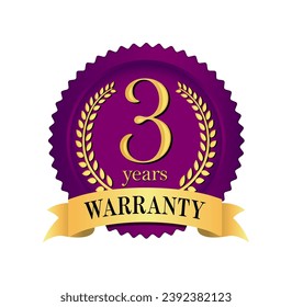 Warranty badge (label) illustration ( 3 years )